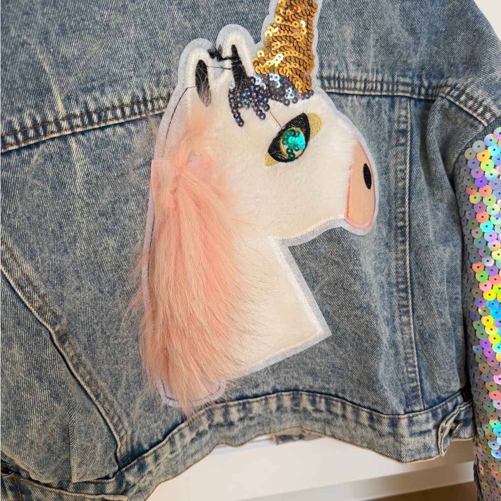 Sequin Sleeve Denim Jacket - Picture 3 of 3